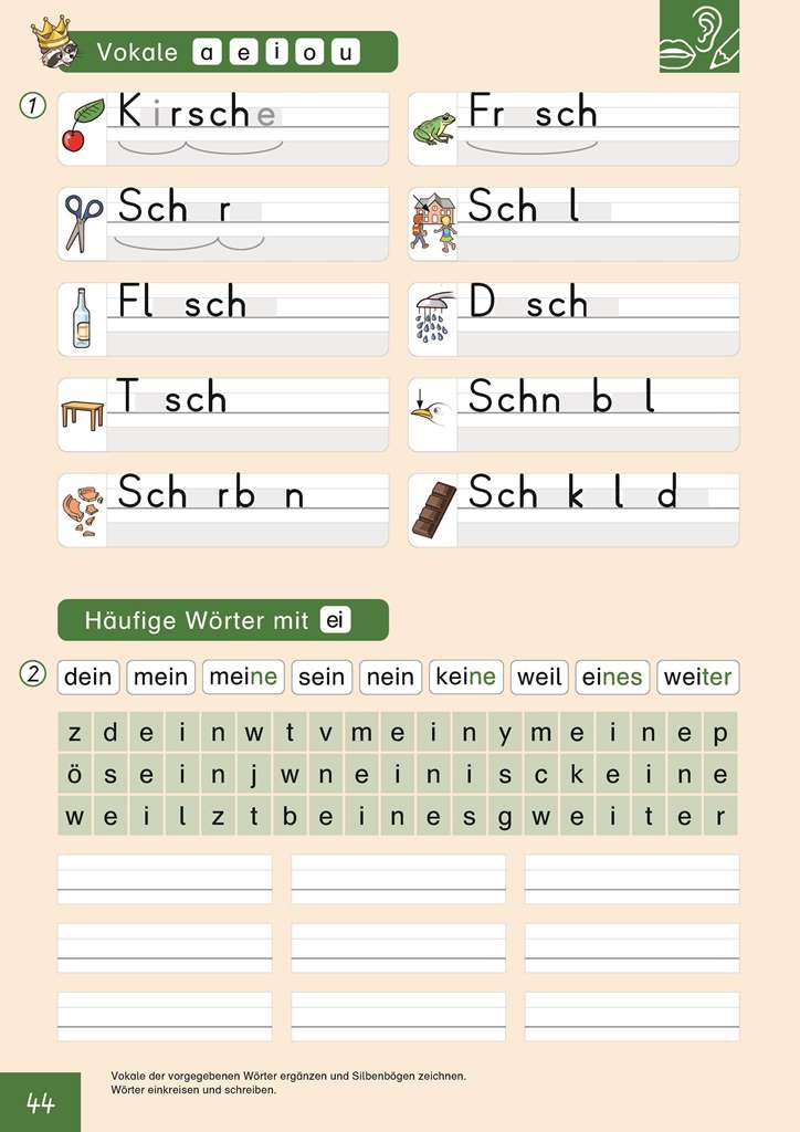 Richtig schreiben 1 (mit Silbengliederung)