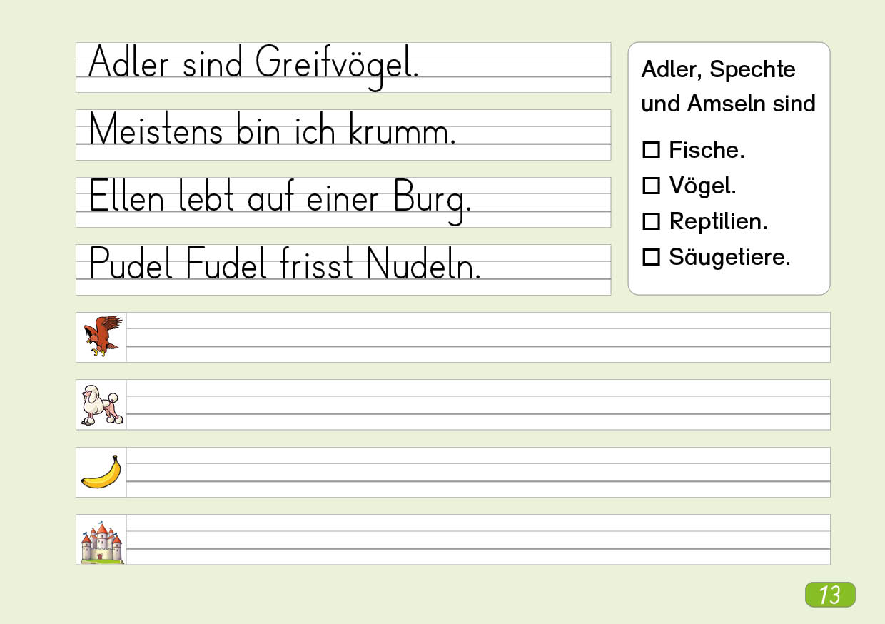 Schönschreibheft in Druckschrift (rechtshändig)