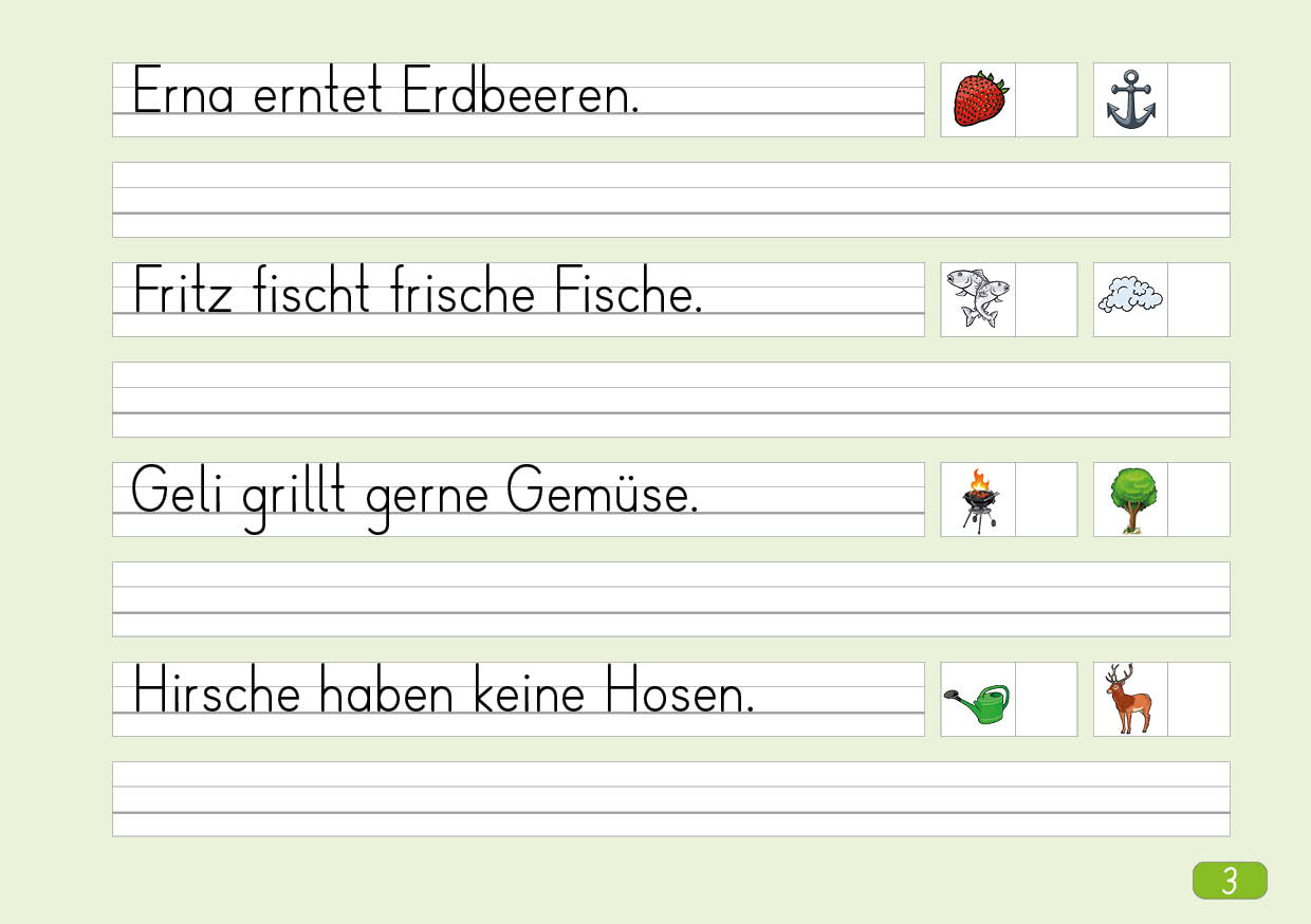 Schönschreibheft in Druckschrift (rechtshändig)